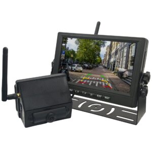 ProRide Draadloze Achteruitrijcamera op Zonne-energie - 7 Inch - 12-24V - Complete Set - Brede Kijkhoek - Auto, Bus, Vrachtwagen & Camper - Nachtzicht & Waterbestendig - ZX-S701