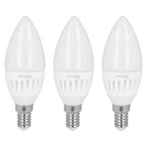 LED line PRIME LED Kaarslamp C37 E14 - 5W (vervangt 60W) - 700lm - Ø37mm - 230V - Energiezuinig - 3 stuks