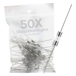 VLTG Glaszekering met Soldeerdraad - 3.6x10mm - 1A - Snel (F) - 125V/250V AC - 50 stuks