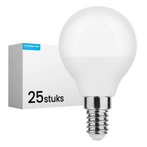 Modee E14 LED Lamp 4.9W - 470lm - 2700K - Warm Wit - LED Globe Mini P45 - Vervangt 40W Halogeen Gloeilamp - 25 stuks