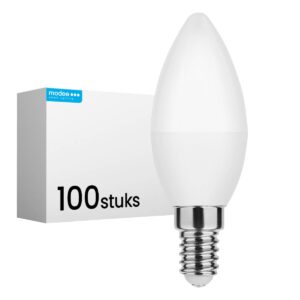 Modee E14 LED Lamp 7W - 700lm - 2700K - Warm Wit - LED Kaarslamp B35 - Vervangt 54W Halogeen Gloeilamp - 100 stuks
