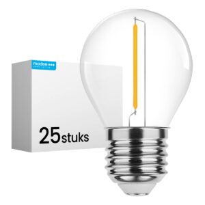 Modee E27 LED Filament Lamp 1W - 70lm - 2700K - Extra Warm Wit - LED Kogellamp G45 - Vervangt 10W Gloeilamp - 25 stuks