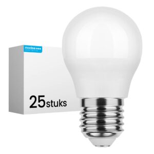 Modee E27 LED Lamp 7W - 700lm - 2700K - Warm Wit - Globe Mini P45 - Vervangt 54W Halogeen Gloeilamp - 25 stuks