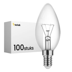 Technik E14 Gloeilamp 25W - 160lm - 2700K - Extra Warm Wit - Kaarslamp B35 - 100 stuks