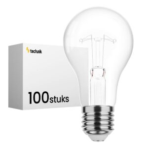 Technik E27 Wolfraam-Gloeilamp Dimbaar 200W - 2700K - Warm Wit - Gloeilamp Globe A70 - 100 stuks