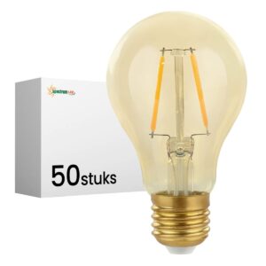 Spectrum LED Lamp E27 2W 230V - 240 Lumen - 2400K Warm wit - Gezellig licht - Energiezuinig - 50 stuks