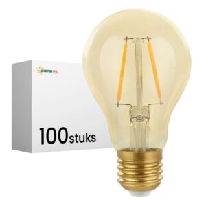 Spectrum LED Lamp E27 2W 230V - 240 Lumen - 2400K Warm wit - Gezellig licht - Energiezuinig - 100 stuks