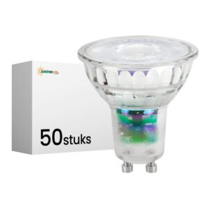 Spectrum LED Lamp GU10 - 2.5W - 230V - 460 Lumen - 4000K Neutraal Wit - Ø50mm - Voor Werkverlichting, Spiegelkast of Garage - 50 stuks