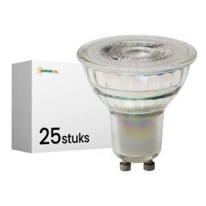 Spectrum LED Lamp GU10 230V 5,5W - 475 Lumen - 3000K Warm wit - Gezellig licht - Dimbaar - Energiezuinig - 25 stuks