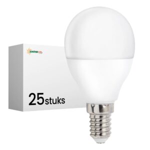 Spectrum LED Kogellamp E14 8W - 230V - 710 Lumen - 3000K Warm wit - Gezellig licht - Energiezuinig - 25 stuks