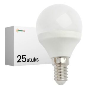 Spectrum LED Kogellamp E14 6W - 230V - 520 Lumen - 3000K Warm wit - Gezellig licht - Energiezuinig - 25 stuks