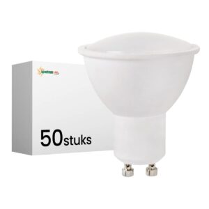 Spectrum LED Lamp GU10 1.5W - 230V - 120 Lumen - 3000K Warm Wit - Gezellig licht - Energiezuinig - 50 stuks