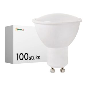 Spectrum LED Lamp GU10 1.5W - 230V - 120 Lumen - 3000K Warm Wit - Gezellig licht - Energiezuinig - 100 stuks