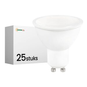 Spectrum LED Lamp GU10 9W - 230V - 860 Lumen - 6000K Koud wit - Helder daglicht - Energiezuinig - 25 stuks