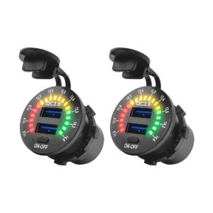 ProRide 12V USB Wandcontactdoos Inbouw - 2 USB Poorten - Schakelaar - Voltmeter - QC3.0 - - Voor Auto Boot en Camper - 2 stuks