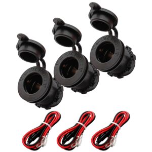 ProRide 12V Sigarettenaansteker Stopcontact Inbouw - 12/24V - 10A - Kabel en Zekering - Auto Boot en Camper - 3 stuks