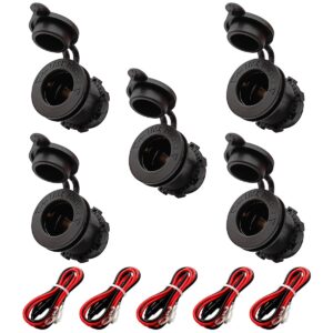 ProRide 12V Sigarettenaansteker Stopcontact Inbouw - 12/24V - 10A - Kabel en Zekering - Auto Boot en Camper - 5 stuks