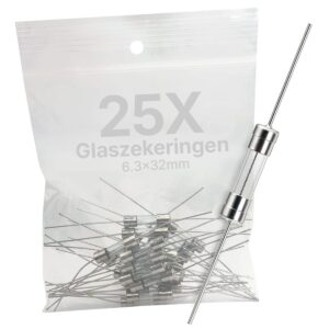 VLTG Glaszekering met Soldeerdraad - 6.3x32mm - 10A - Snel (F) - 125V/250V AC - 25 stuks