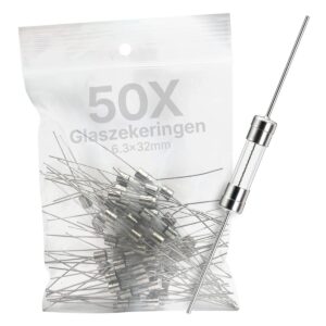 VLTG Glaszekering met Soldeerdraad - 6.3x32mm - 10A - Snel (F) - 125V/250V AC - 50 stuks
