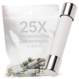 VLTG Keramische Zekering - 5x20mm - 15A - Traag (T) - 250V AC - 25 stuks