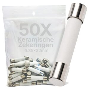 VLTG Keramische Zekering - 6.3x32mm - 8A - Traag (T) - 250V AC - 50 stuks