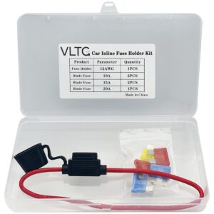 VLTG Inline Zekeringhouder Set - 12AWG zekeringhouder - Met 5 Zekeringen