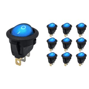 ProRide Wipschakelaar ON-OFF KCD2-12 - 3-pins - Rond - 12V/20A - Blauw - 10 stuks
