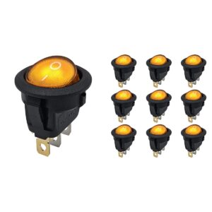 ProRide Wipschakelaar ON-OFF KCD2-12 - 3-pins - Rond - 12V/20A - Oranje - 10 stuks
