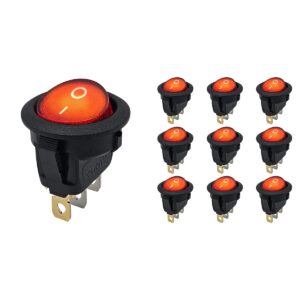 ProRide Wipschakelaar ON-OFF KCD2-12 - 3-pins - Rond - 12V/20A - Rood - 10 stuks