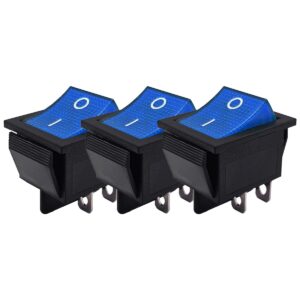ProRide Wipschakelaar ON-OFF KCD4-202 - 2 Polig - 250V/16A - 30x22mm - Blauw zonder controlelampje - 3 stuks