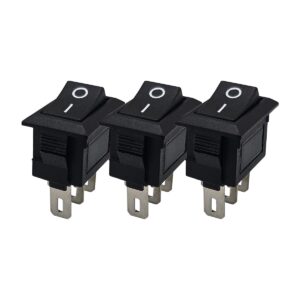 ProRide Mini Wipschakelaar ON/OFF KCD1-11 - 3-pins - Rechthoek - 250V/3A - 13x8mm - Zwart - 3 stuks