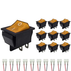 ProRide Wipschakelaar ON-OFF KCD4-202 - met Aansluitkabels - 2 Polig - 250V/16A - 30x22mm - Oranje zonder lampje - 10 stuks