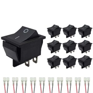 ProRide Wipschakelaar ON-OFF KCD4-202 - met Aansluitkabels - 2 Polig - 250V/16A - 30x22mm - Zwart - zonder lampje - 10 stuks