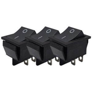 ProRide Wipschakelaar ON-OFF KCD4-202 - 2 Polig - 250V/16A - 30x22mm - Zwart zonder controlelampje - 3 stuks