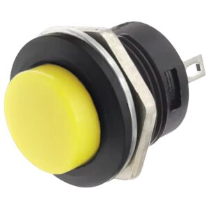 ProRide Drukknop Pulsschakelaar R13-507 - 16mm Inbouw - 250V/3A - Normally Open - Geel