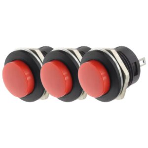 ProRide Drukknop Pulsschakelaar R13-507 - 16mm Inbouw - 250V/3A - Normally Open - Rood - 3 stuks