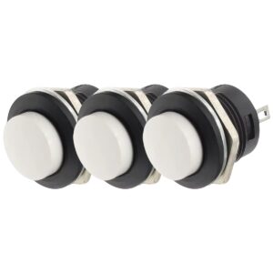 ProRide Drukknop Pulsschakelaar R13-507 - 16mm Inbouw - 250V/3A - Normally Open - Wit - 3 stuks