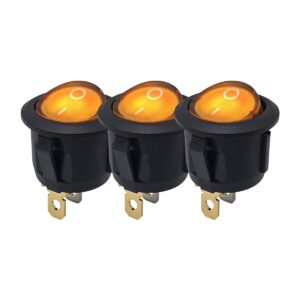 ProRide Wipschakelaar ON-OFF KCD2-220 - Rond - 3 pins - 250V/6A - Oranje - 3 stuks