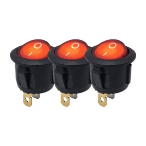 ProRide Wipschakelaar ON-OFF KCD2-220 - Rond - 3 pins - 250V/6A - Rood - 3 stuks