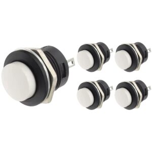 ProRide Drukknop Pulsschakelaar R13-507 - 16mm Inbouw - 250V/3A - Normally Open - Wit - 5 stuks
