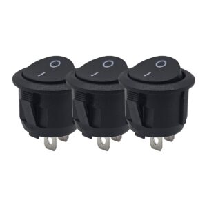 ProRide Wipschakelaar ON/OFF KCD2-202 - 2-pins - Rond ?20mm - 250V/6A - Zwart - 3 stuks