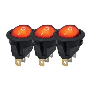 ProRide Wipschakelaar ON-OFF KCD2-12 - 3-pins - Rond - 12V/20A - Rood - 3 stuks
