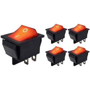 ProRide Wipschakelaar ON-OFF KCD4-202 - 2 Polig - 250V/16A - 30x22mm - Rood met controlelampje - 5 stuks