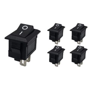 ProRide Mini Wipschakelaar ON/OFF KCD1-10 - 2-pins - 19x11.5mm - Rechthoek - 250V/3A - Zwart - 5 stuks