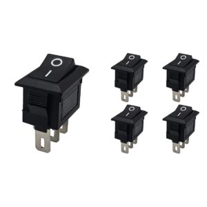 ProRide Mini Wipschakelaar ON/OFF KCD1-11 - 3-pins - Rechthoek - 250V/3A - 13x8mm - Zwart - 5 stuks