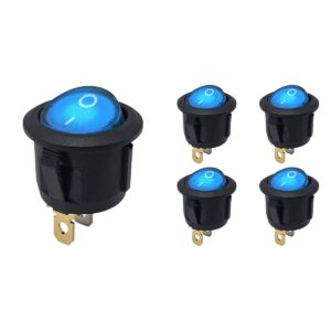 ProRide Wipschakelaar ON-OFF KCD2-220 - Rond - 3 pins - 250V/6A - Blauw - 5 stuks