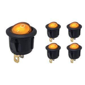 ProRide Wipschakelaar ON-OFF KCD2-220 - Rond - 3 pins - 250V/6A - Oranje - 5 stuks