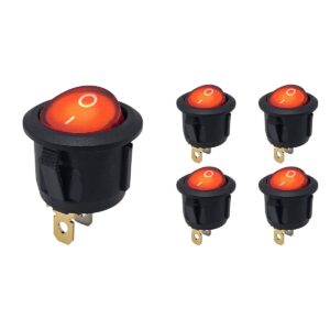 ProRide Wipschakelaar ON-OFF KCD2-220 - Rond - 3 pins - 250V/6A - Rood - 5 stuks