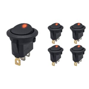 ProRide Wipschakelaar ON-OFF KCD2-12 - 3 pins - Rond - 12V/20A - LED indicator Rood - 5 stuks