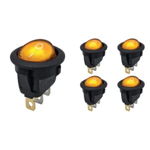 ProRide Wipschakelaar ON-OFF KCD2-12 - 3-pins - Rond - 12V/20A - Oranje - 5 stuks